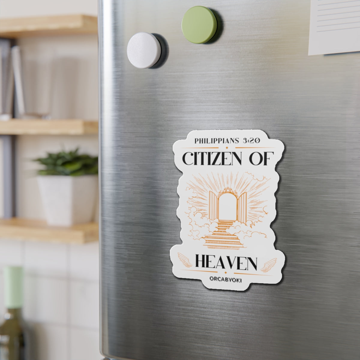 Citizen Of Heaven Die-Cut Magnet — Philippians 3:20 Inspirational Bible Verse Sticker Magnet