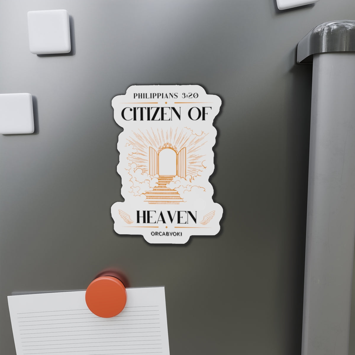 Citizen Of Heaven Die-Cut Magnet — Philippians 3:20 Inspirational Bible Verse Sticker Magnet