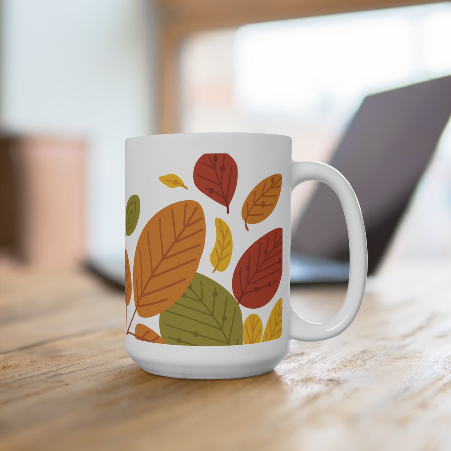 Autumn Leaf Ceramic Mugs - Cozy Coffee Cup for Fall, Nature Lover Gift, Thanksgiving Decor, Seasonal Kitchenware, Rustic Hot Beverage Mug