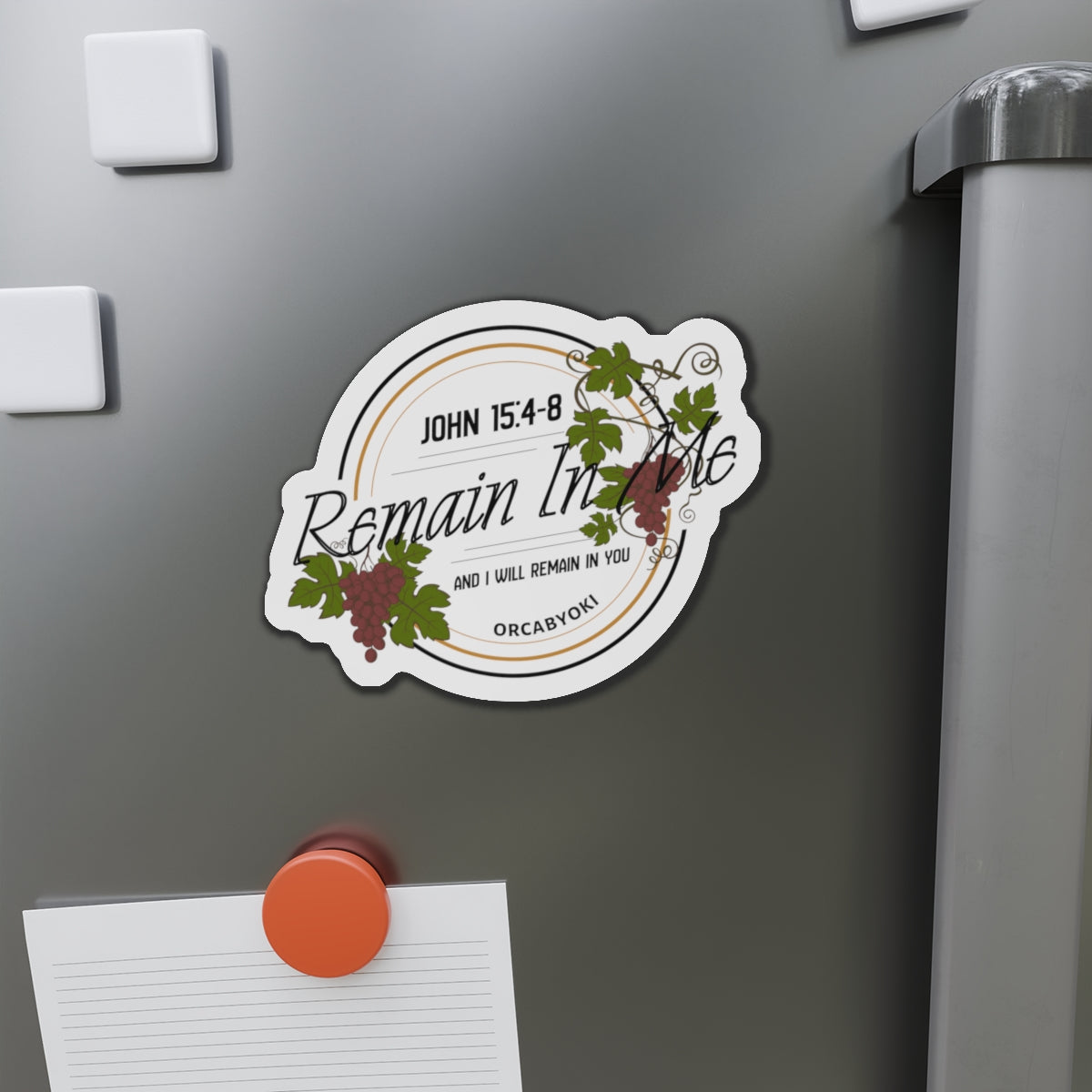 Remain In Me Die-Cut Magnet — John 15:4-8 Bible Verse