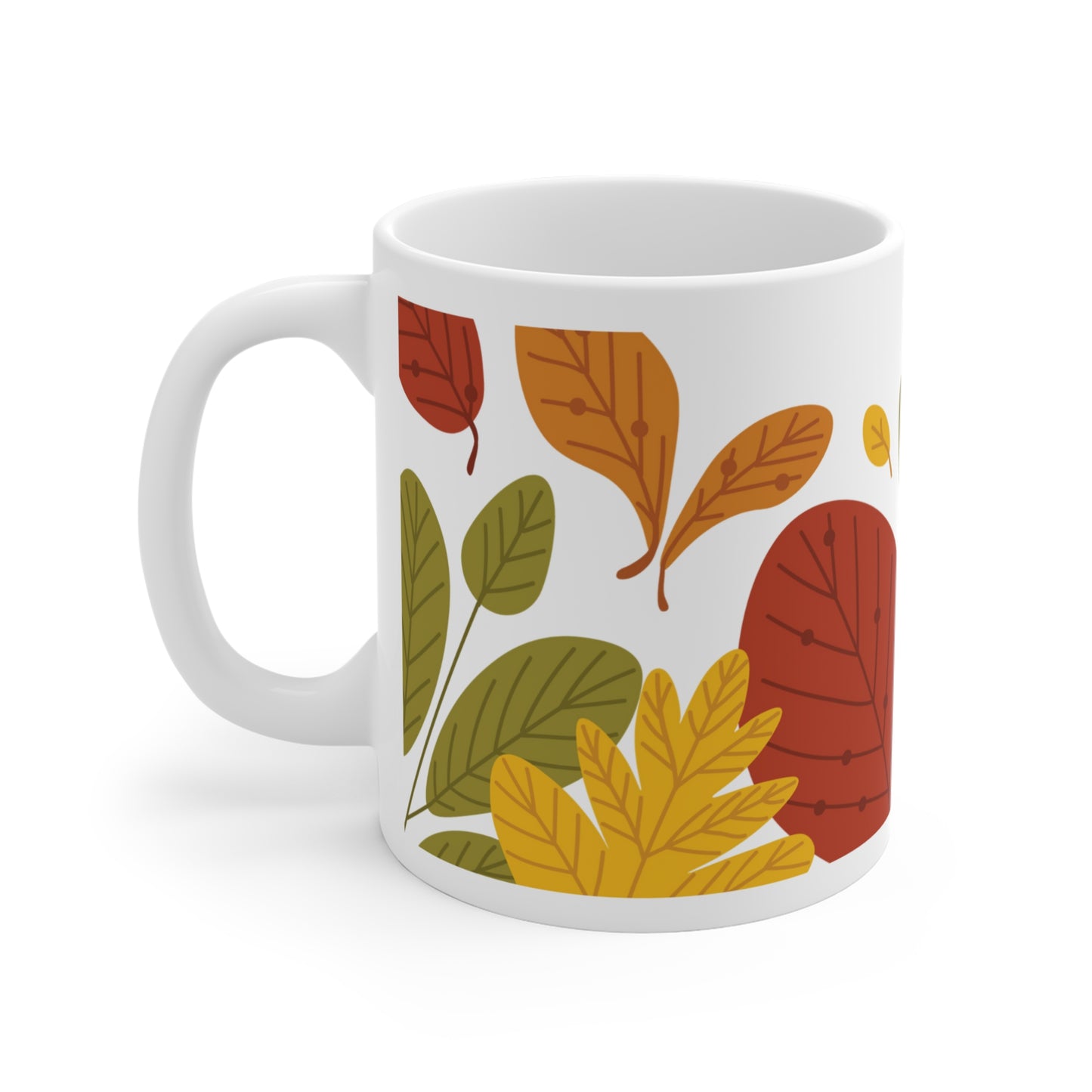 Autumn Leaf Ceramic Mugs - Cozy Coffee Cup for Fall, Nature Lover Gift, Thanksgiving Decor, Seasonal Kitchenware, Rustic Hot Beverage Mug
