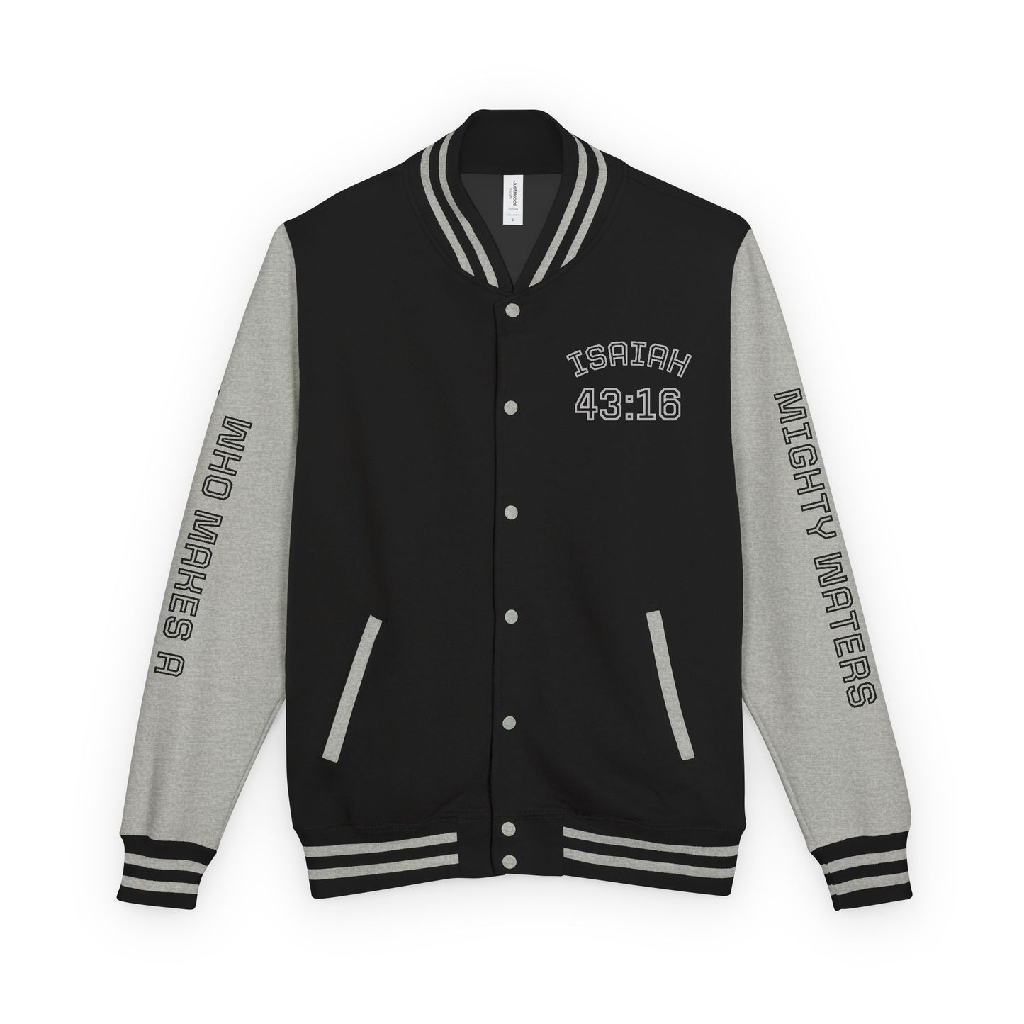 Way Maker Isaiah 43:16 II Letterman Jacket — Vintage Varsity Script