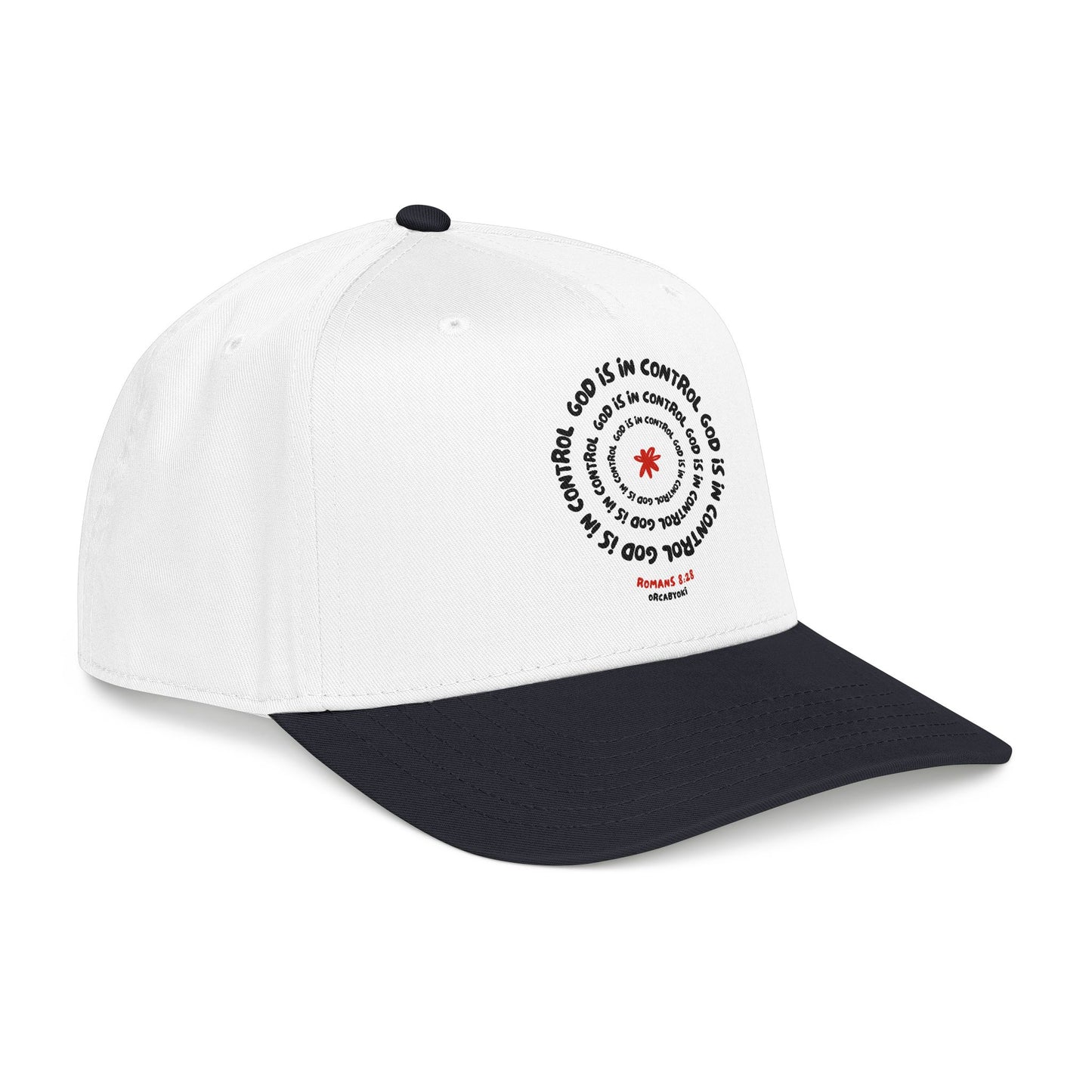 God Is In Control Baseball Cap – Faith-Inspired Romans 8:28 Hat