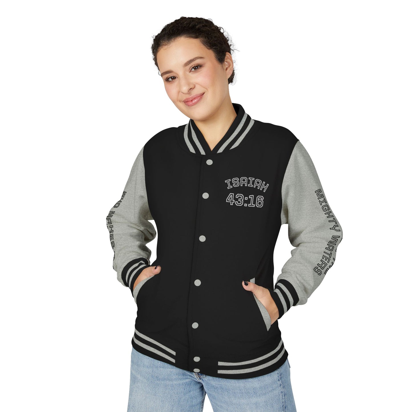 Way Maker Isaiah 43:16 II Letterman Jacket — Vintage Varsity Script