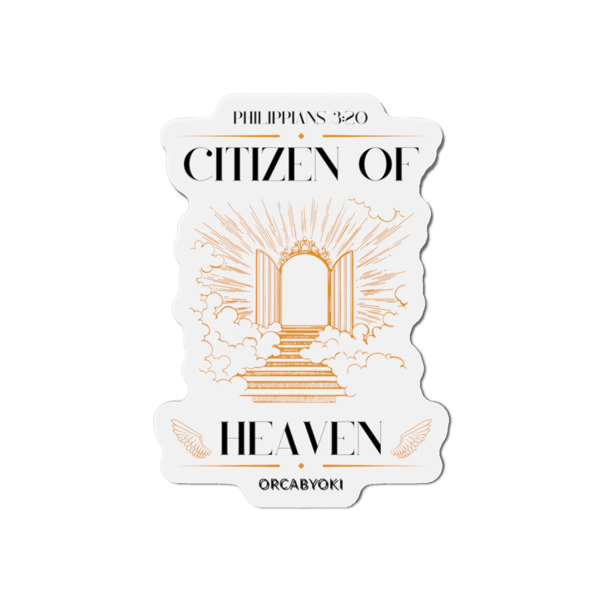 Citizen Of Heaven Die-Cut Magnet — Philippians 3:20 Inspirational Bible Verse Sticker Magnet
