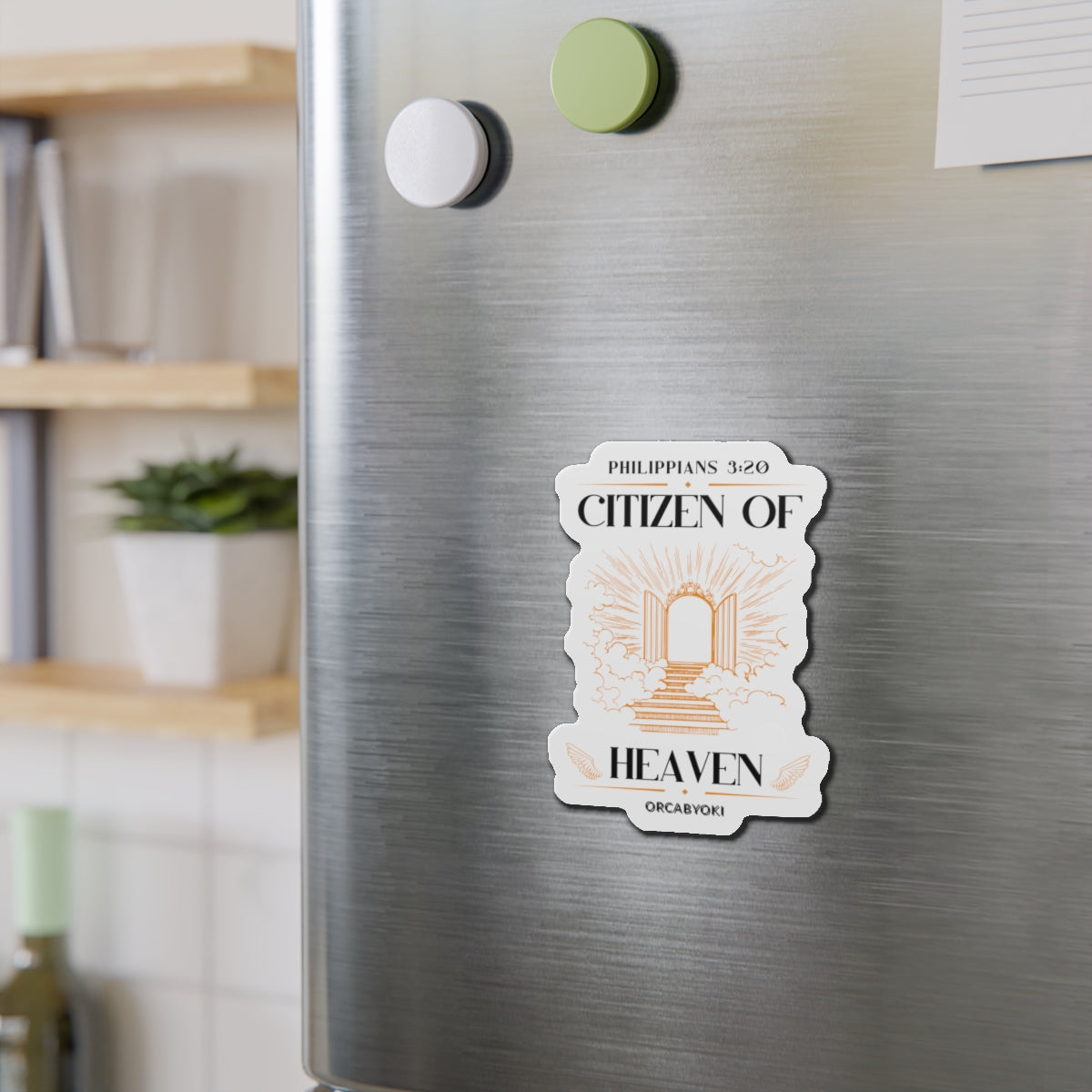 Citizen Of Heaven Die-Cut Magnet — Philippians 3:20 Inspirational Bible Verse Sticker Magnet