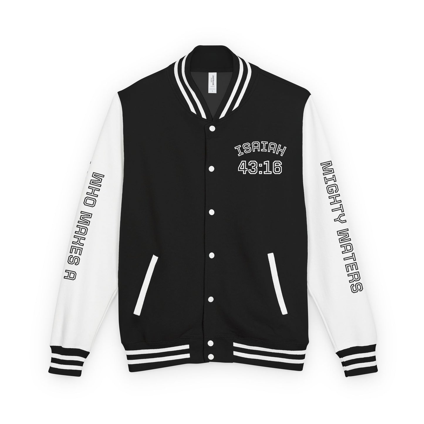 Way Maker Isaiah 43:16 II Letterman Jacket — Vintage Varsity Script