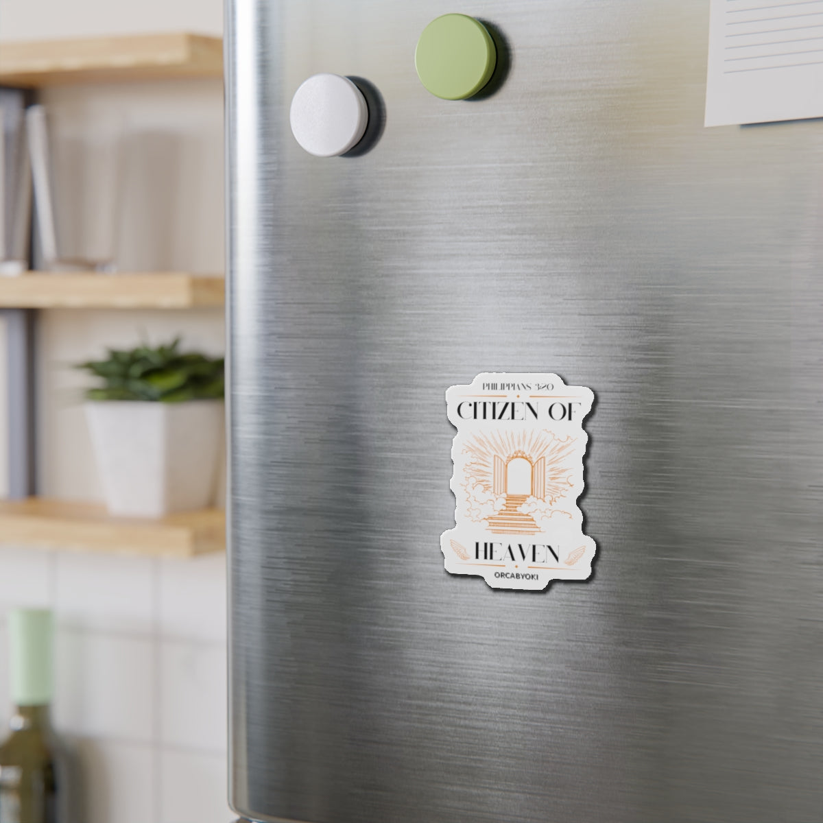 Citizen Of Heaven Die-Cut Magnet — Philippians 3:20 Inspirational Bible Verse Sticker Magnet