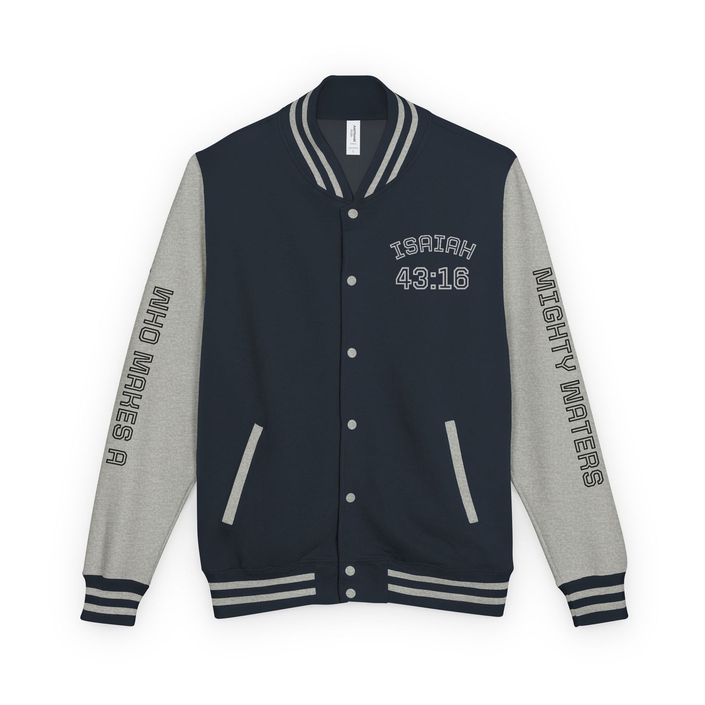 Way Maker Isaiah 43:16 II Letterman Jacket — Vintage Varsity Script