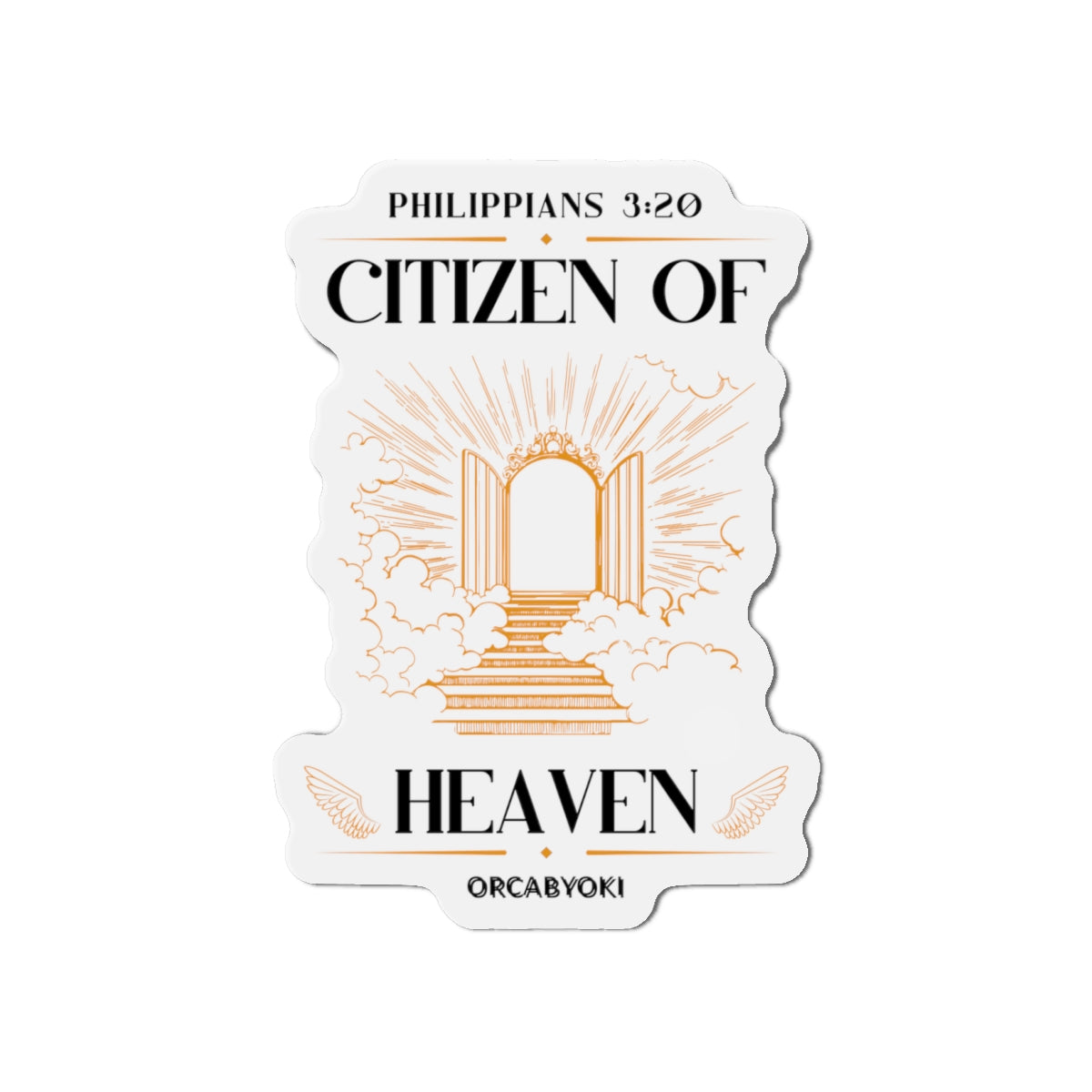 Citizen Of Heaven Die-Cut Magnet — Philippians 3:20 Inspirational Bible Verse Sticker Magnet