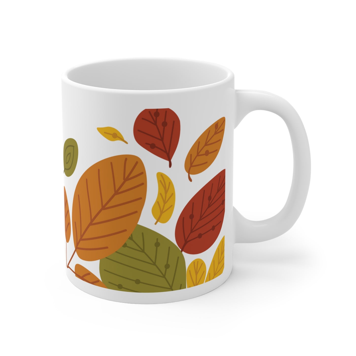 Autumn Leaf Ceramic Mugs - Cozy Coffee Cup for Fall, Nature Lover Gift, Thanksgiving Decor, Seasonal Kitchenware, Rustic Hot Beverage Mug