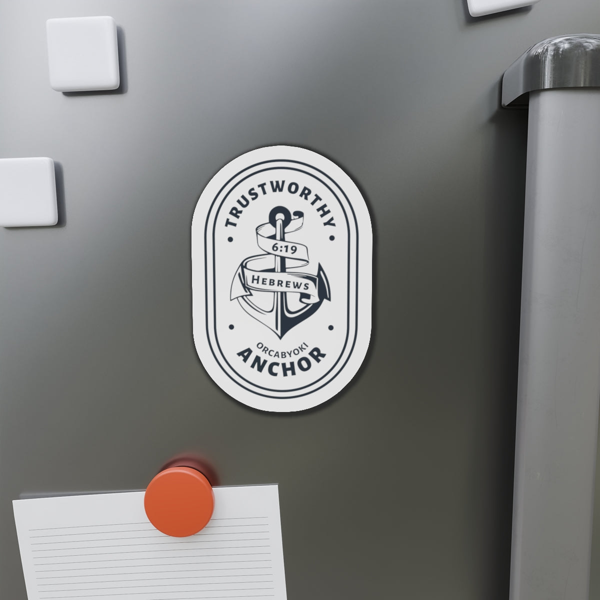 Trustworthy Anchor Die-Cut Magnet — (Hebrews 6:19)