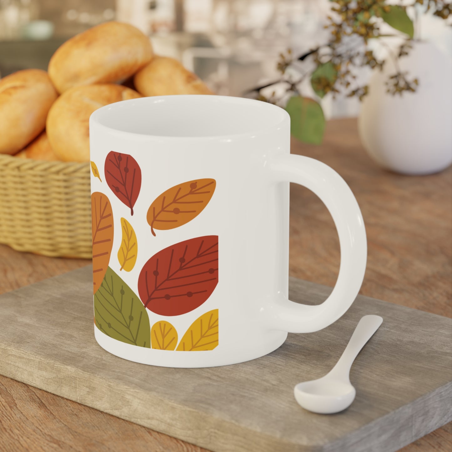 Autumn Leaf Ceramic Mugs - Cozy Coffee Cup for Fall, Nature Lover Gift, Thanksgiving Decor, Seasonal Kitchenware, Rustic Hot Beverage Mug