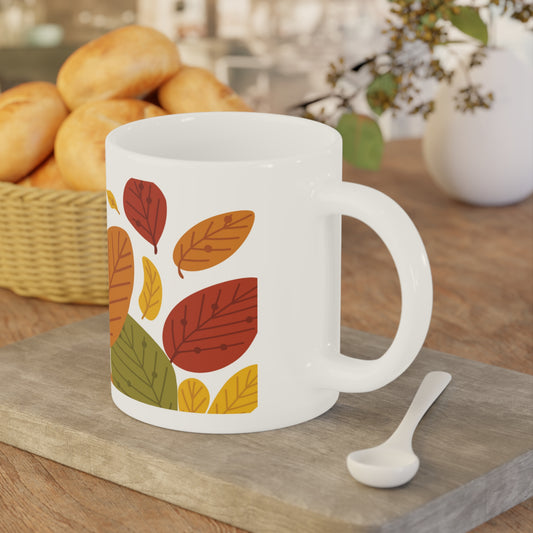 Autumn Leaf Ceramic Mugs - Cozy Coffee Cup for Fall, Nature Lover Gift, Thanksgiving Decor, Seasonal Kitchenware, Rustic Hot Beverage Mug